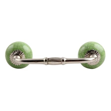 Pea Green Crackle Ceramic Bridge Handle
